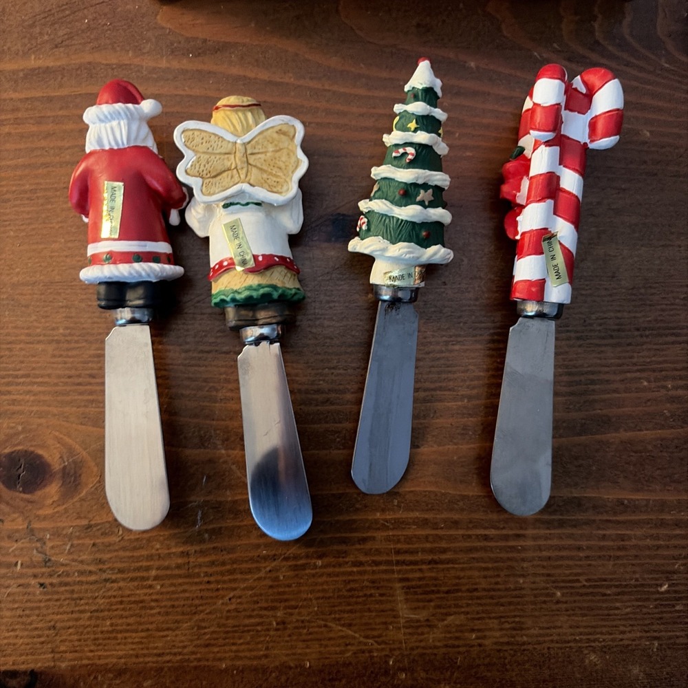 Holiday Christmas Spreaders Cheese Butter Set 4 Unbranded 11097 Original Box - Picture 4 of 7